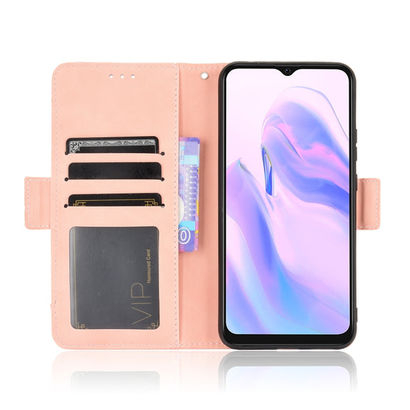For Blackview A70 (2021) Skin Feel Calf Pattern Horizontal Flip Leather Case with Holder & Card Slots & Photo Frame(Pink)