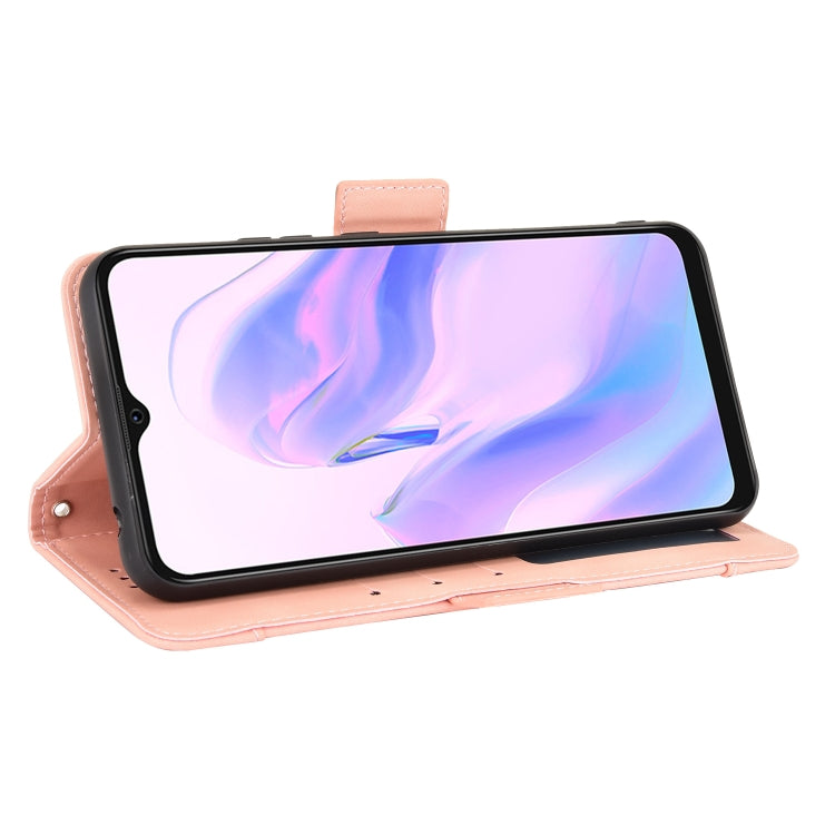 For Blackview A70 (2021) Skin Feel Calf Pattern Horizontal Flip Leather Case with Holder & Card Slots & Photo Frame(Pink)