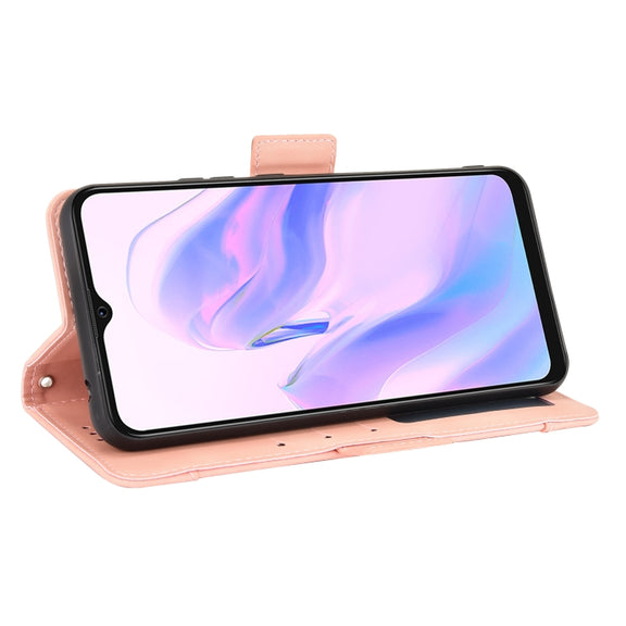 For Blackview A70 (2021) Skin Feel Calf Pattern Horizontal Flip Leather Case with Holder & Card Slots & Photo Frame(Pink)