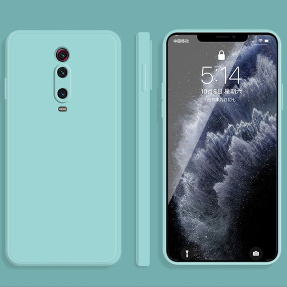 For Xiaomi Redmi K20 Pro Solid Color Imitation Liquid Silicone Straight Edge Dropproof Full Coverage Protective Case(Sky Blue)