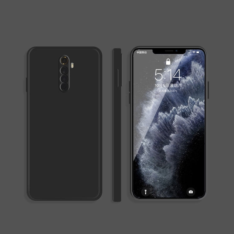 For OPPO Realme X2 Pro  / Reno Ace Solid Color Imitation Liquid Silicone Straight Edge Dropproof Full Coverage Protective Case(Black)