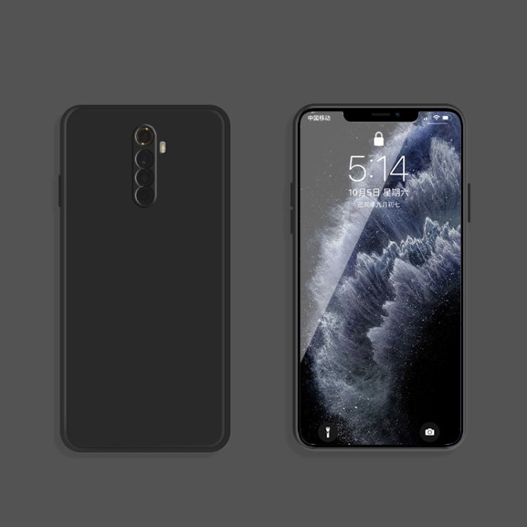 For OPPO Realme X2 Pro  / Reno Ace Solid Color Imitation Liquid Silicone Straight Edge Dropproof Full Coverage Protective Case(Black)