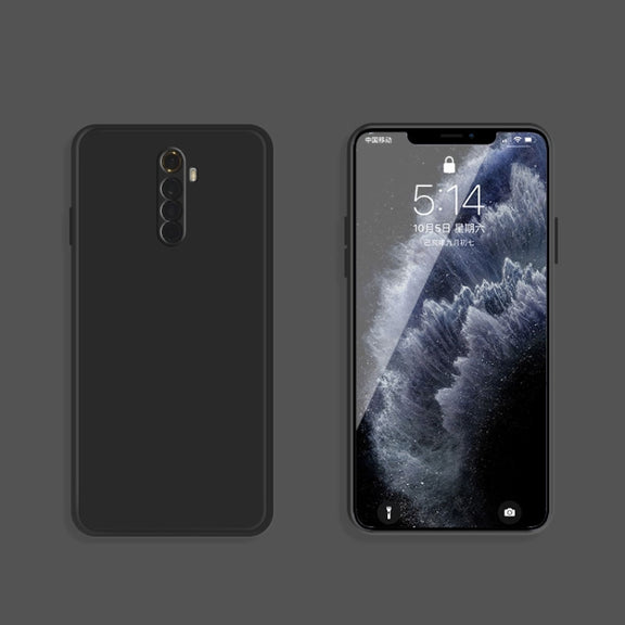 For OPPO Realme X2 Pro  / Reno Ace Solid Color Imitation Liquid Silicone Straight Edge Dropproof Full Coverage Protective Case(Black)