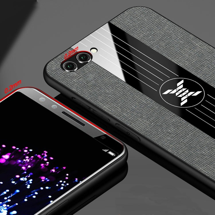 For Huawei nova 2s XINLI Stitching Cloth Textue Shockproof TPU Protective Case(Grey)