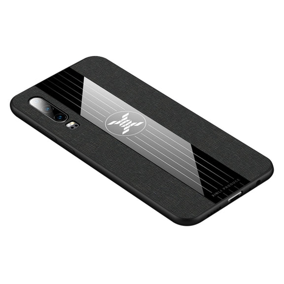 For Huawei P30 XINLI Stitching Cloth Textue Shockproof TPU Protective Case(Black)