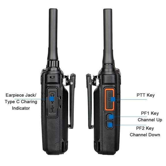 RETEVIS RB637 EU Frequency PMR446 16CHS License-free Two Way Radio Handheld Bluetooth Walkie Talkie(Black)