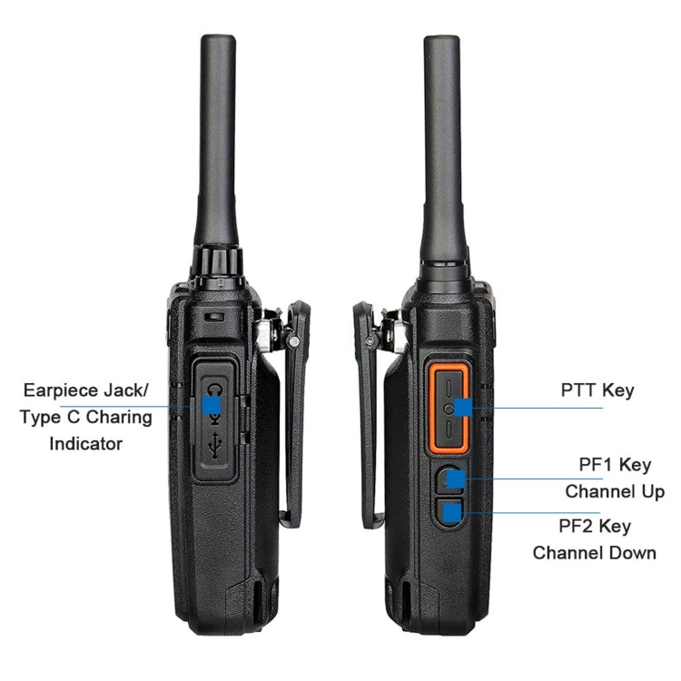 RETEVIS RB637 EU Frequency PMR446 16CHS License-free Two Way Radio Handheld Bluetooth Walkie Talkie(Black)