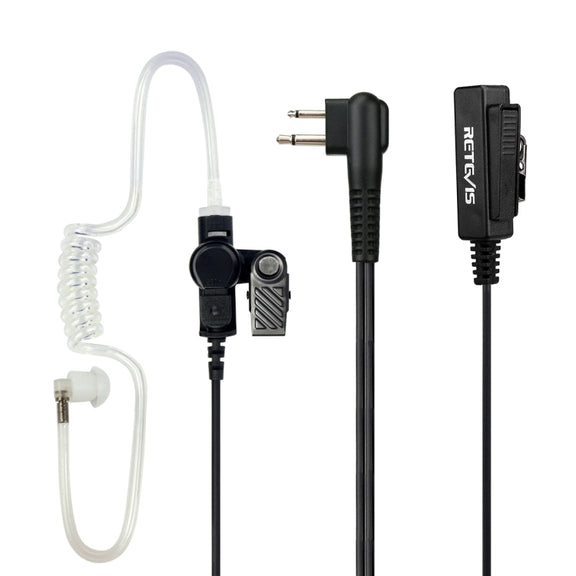 RETEVIS M 2 Pin Long Clip Air Guide Covert Acoustic Tube Earpiece Speaker Microphone