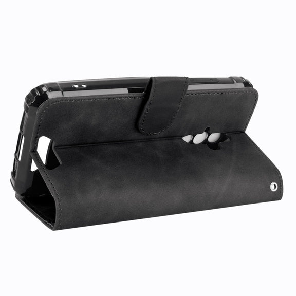 For Blackview BV6600 Solid Color Skin Feel Magnetic Buckle Horizontal Flip Calf Texture PU Leather Case with Holder & Card Slots & Wallet(Black)