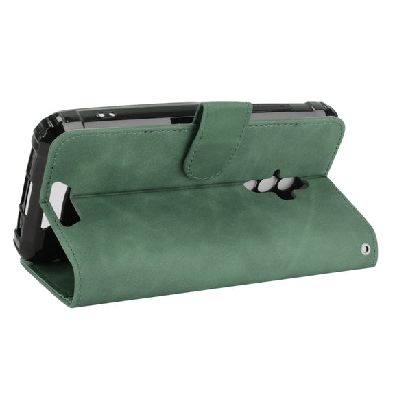 For Blackview BV6600 Solid Color Skin Feel Magnetic Buckle Horizontal Flip Calf Texture PU Leather Case with Holder & Card Slots & Wallet(Green)