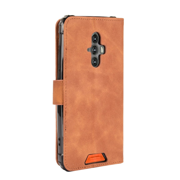 For Blackview BV6600 Solid Color Skin Feel Magnetic Buckle Horizontal Flip Calf Texture PU Leather Case with Holder & Card Slots & Wallet(Brown)