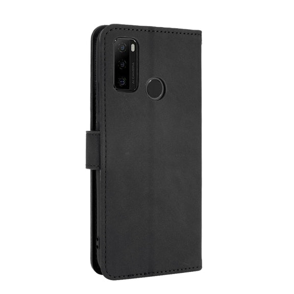 For Ulefone Note 10 Solid Color Skin Feel Magnetic Buckle Horizontal Flip Calf Texture PU Leather Case with Holder & Card Slots & Wallet(Black)