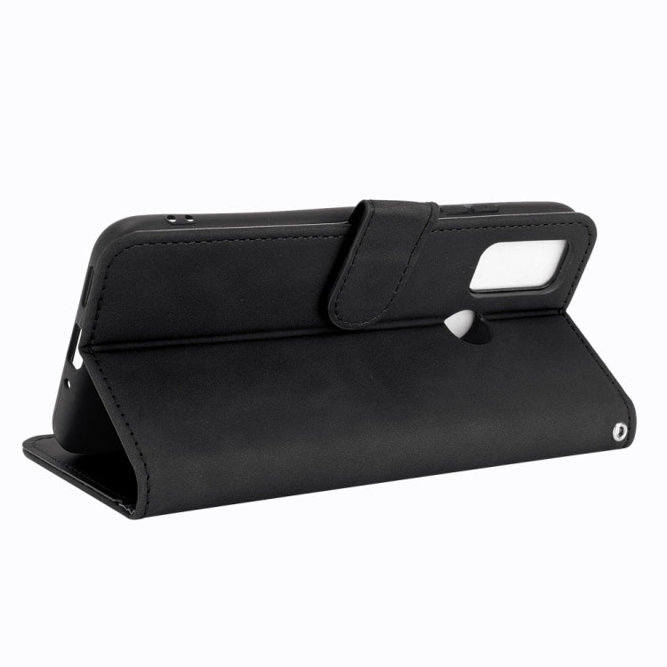For Ulefone Note 10 Solid Color Skin Feel Magnetic Buckle Horizontal Flip Calf Texture PU Leather Case with Holder & Card Slots & Wallet(Black)