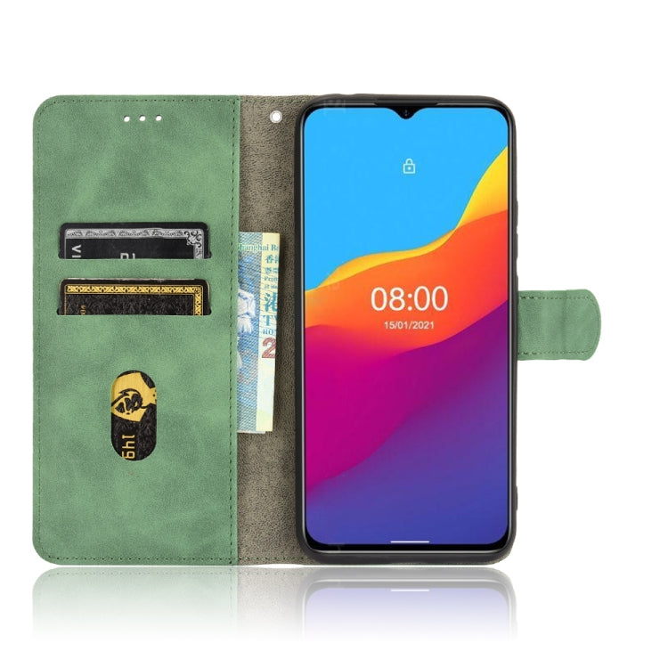 For Ulefone Note 10 Solid Color Skin Feel Magnetic Buckle Horizontal Flip Calf Texture PU Leather Case with Holder & Card Slots & Wallet(Green)