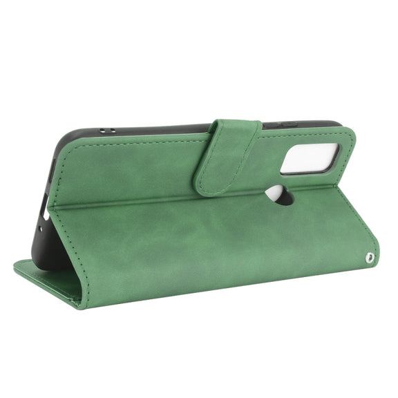 For Ulefone Note 10 Solid Color Skin Feel Magnetic Buckle Horizontal Flip Calf Texture PU Leather Case with Holder & Card Slots & Wallet(Green)