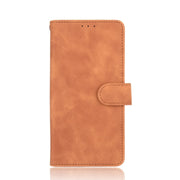 For Ulefone Note 10 Solid Color Skin Feel Magnetic Buckle Horizontal Flip Calf Texture PU Leather Case with Holder & Card Slots & Wallet(Brown)