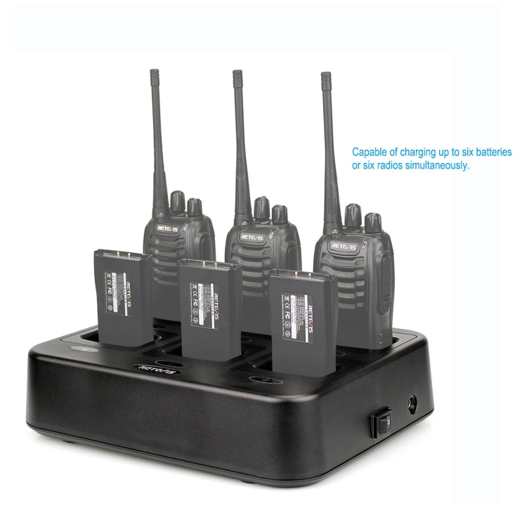 RETEVIS RTC777 Six-Way Walkie Talkie Charger for Retevis H777, EU Plug