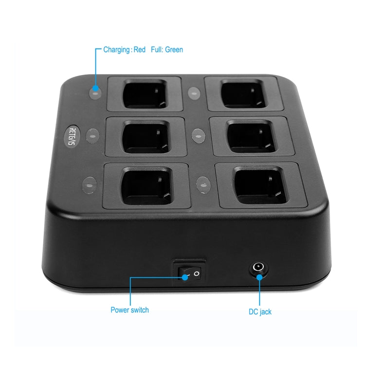 RETEVIS RTC777 Six-Way Walkie Talkie Charger for Retevis H777, EU Plug