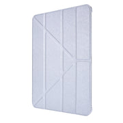 For iPad Air 13 2025 / 2024 / iPad Pro 12.9 2022 / 2021 Silk Texture Horizontal Deformation Flip Leather Tablet Case with Holder(Silver)