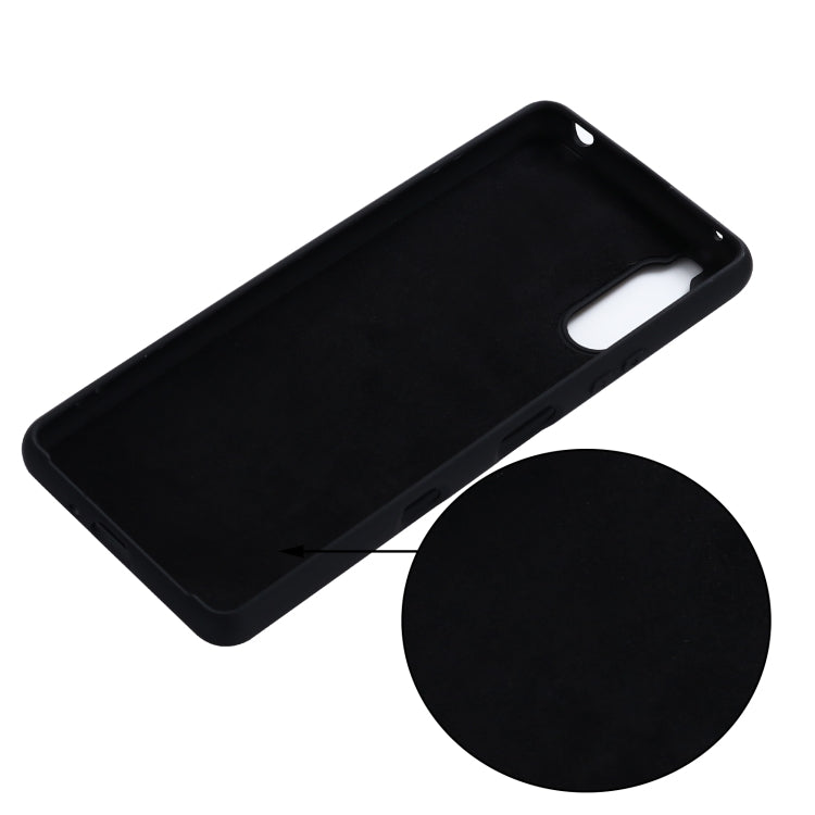 For Sony Xperia 1 III Pure Color Liquid Silicone Shockproof Full Coverage Case(Black)