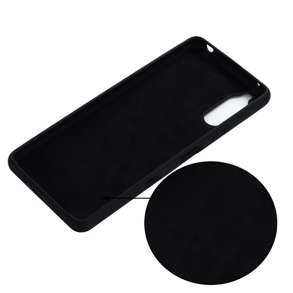 For Sony Xperia 1 III Pure Color Liquid Silicone Shockproof Full Coverage Case(Black)
