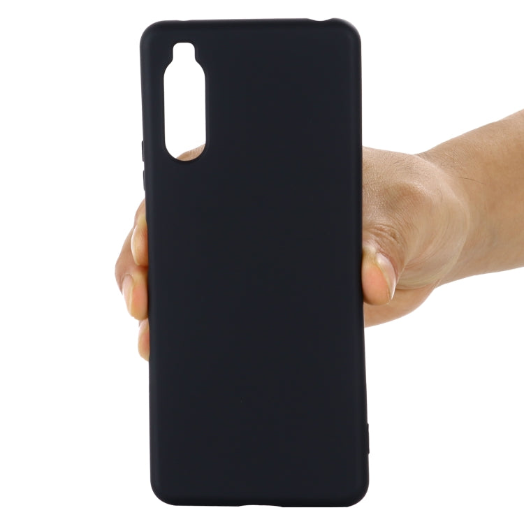 For Sony Xperia 1 III Pure Color Liquid Silicone Shockproof Full Coverage Case(Black)