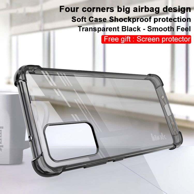 For Samsung Galaxy A82 5G / Quantum 2 IMAK All-inclusive Shockproof Airbag TPU Case with Screen Protector(Transparent Black)