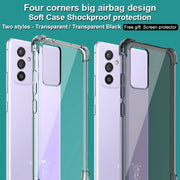 For Samsung Galaxy A82 5G / Quantum 2 IMAK All-inclusive Shockproof Airbag TPU Case with Screen Protector(Transparent Black)