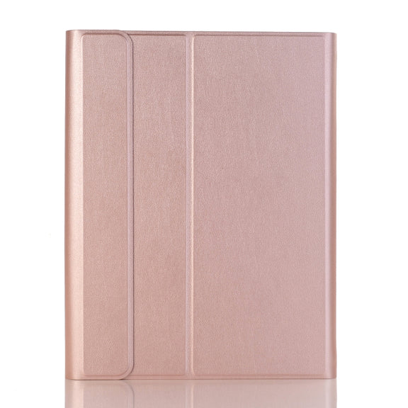 YA11B-A 2021 Detachable Lambskin Texture Round Keycap Bluetooth Keyboard Leather Tablet Case with Touch Control & Pen Slot & Stand For iPad Pro 11 (2021)(Rose Gold)
