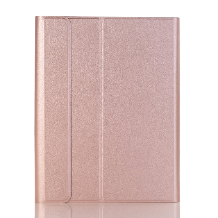 YA11B-A 2021 Detachable Lambskin Texture Round Keycap Bluetooth Keyboard Leather Tablet Case with Touch Control & Pen Slot & Stand For iPad Pro 11 (2021)(Rose Gold)