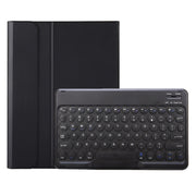 YA11B 2021 Detachable Lambskin Texture Round Keycap Bluetooth Keyboard Leather Tablet Case with Pen Slot & Stand For iPad Pro 11 (2021)(Black)