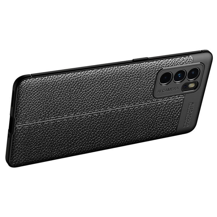 For OPPO Reno6 Pro 5G Litchi Texture TPU Shockproof Case(Blue)