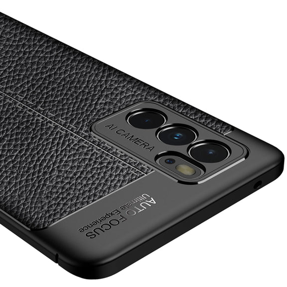 For OPPO Reno6 Pro 5G Litchi Texture TPU Shockproof Case(Blue)