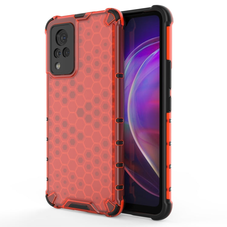 For vivo V21 Shockproof Honeycomb PC + TPU Case(Red)