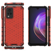 For vivo V21 Shockproof Honeycomb PC + TPU Case(Red)