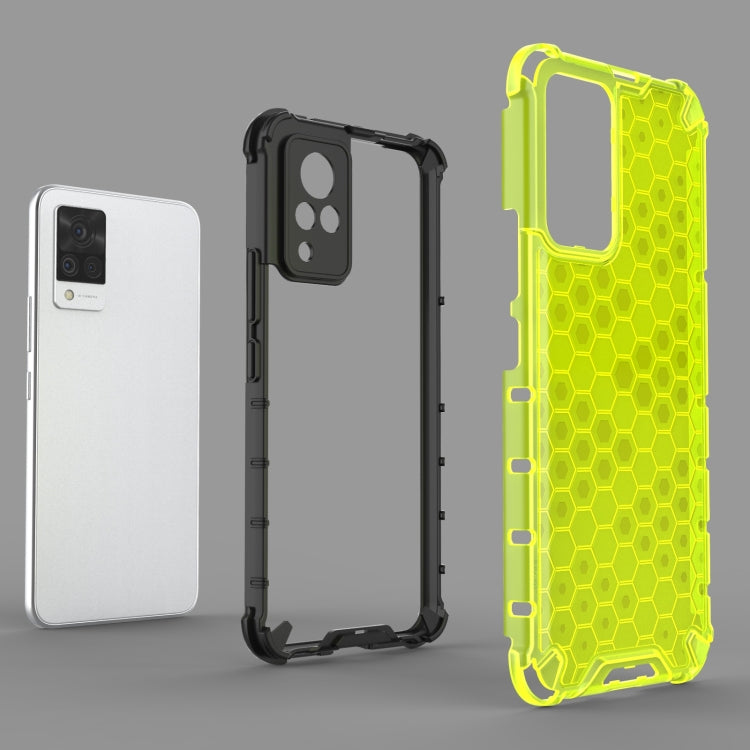 For vivo V21 Shockproof Honeycomb PC + TPU Case(Red)