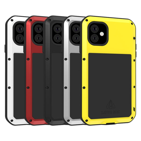 For iPhone 11 LOVE MEI Metal Shockproof Water-resistant Dustproof Protective Case(Black)