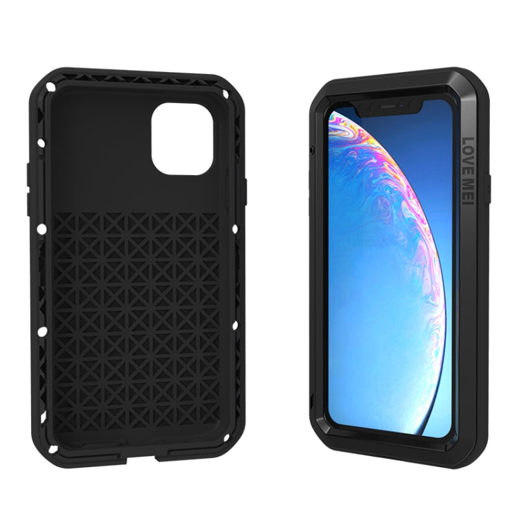For iPhone 11 Pro LOVE MEI Metal Shockproof Water-resistant Dustproof Protective Case(Black)