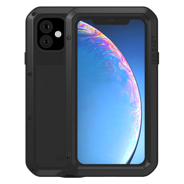 For iPhone 11 Pro Max LOVE MEI Metal Shockproof Water-resistant Dustproof Protective Case(Black)
