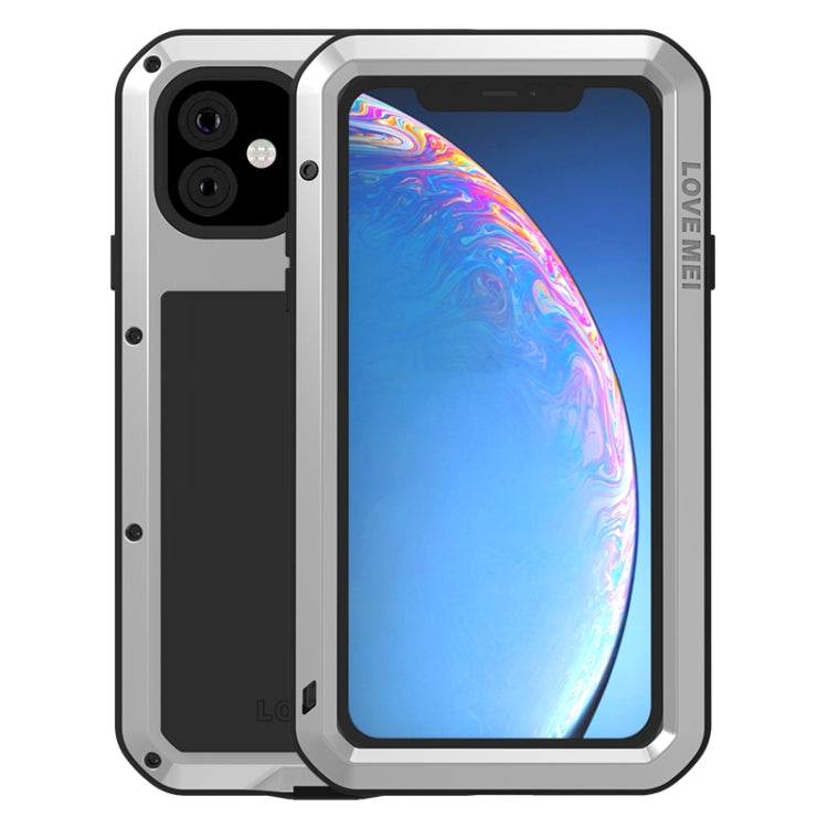 For iPhone 11 Pro Max LOVE MEI Metal Shockproof Water-resistant Dustproof Protective Case(Silver)