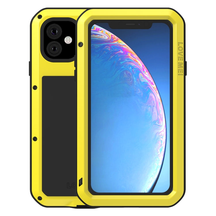 For iPhone 11 Pro Max LOVE MEI Metal Shockproof Water-resistant Dustproof Protective Case(Yellow)
