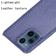 For OPPO Find X3 / X3 Pro Shockproof Crocodile Texture PC + PU Case(Blue)