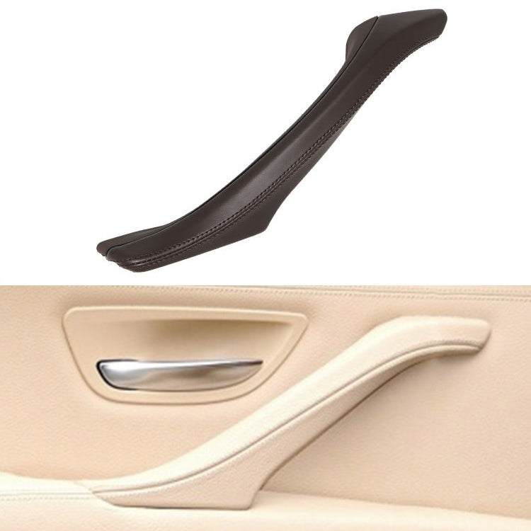 Car Leather Left Side Inner Door Handle Assembly 51417225854 for BMW 5 Series F10 / F18 2011-2017(Mocha)