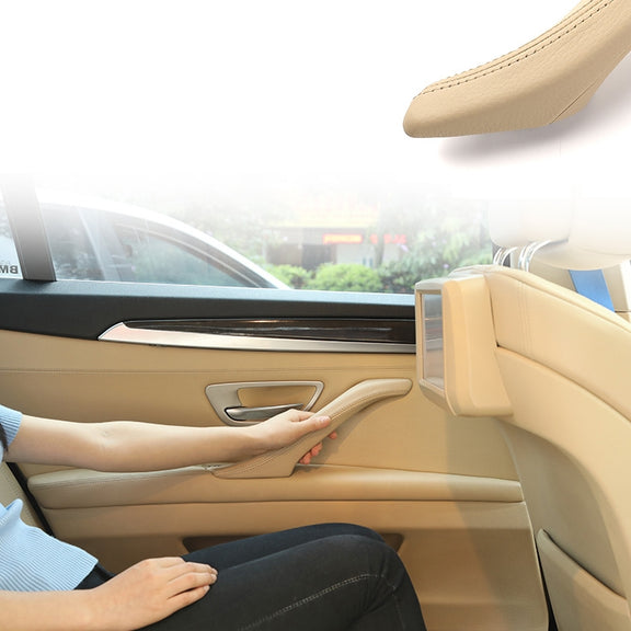 Car Leather Left Side Inner Door Handle Assembly 51417225854 for BMW 5 Series F10 / F18 2011-2017(Mocha)
