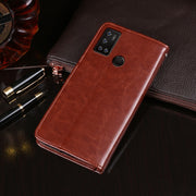 For Cubot C20 idewei Crazy Horse Texture Horizontal Flip Leather Case with Holder & Card Slots & Wallet(Blue)