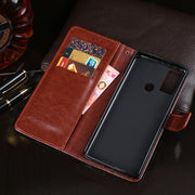 For Cubot C20 idewei Crazy Horse Texture Horizontal Flip Leather Case with Holder & Card Slots & Wallet(White)