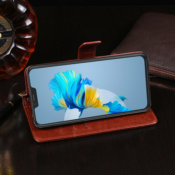 For Cubot C20 idewei Crazy Horse Texture Horizontal Flip Leather Case with Holder & Card Slots & Wallet(White)