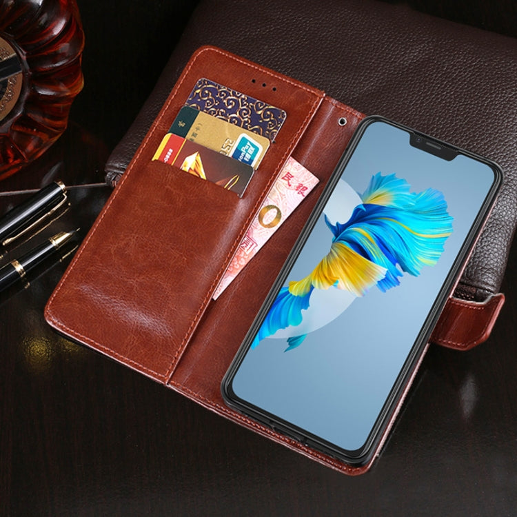 For Cubot C20 idewei Crazy Horse Texture Horizontal Flip Leather Case with Holder & Card Slots & Wallet(White)
