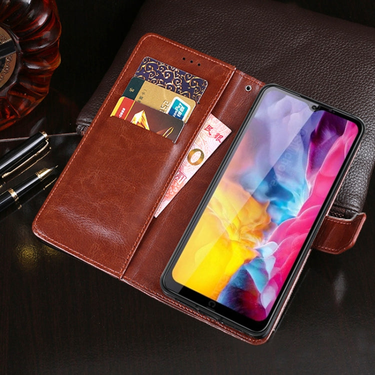 For Oukitel C23 Pro idewei Crazy Horse Texture Horizontal Flip Leather Case with Holder & Card Slots & Wallet(Blue)