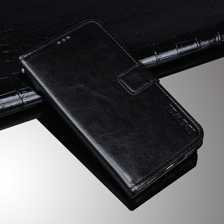 For Sharp Aquos R6 idewei Crazy Horse Texture Horizontal Flip Leather Case with Holder & Card Slots & Wallet(Black)